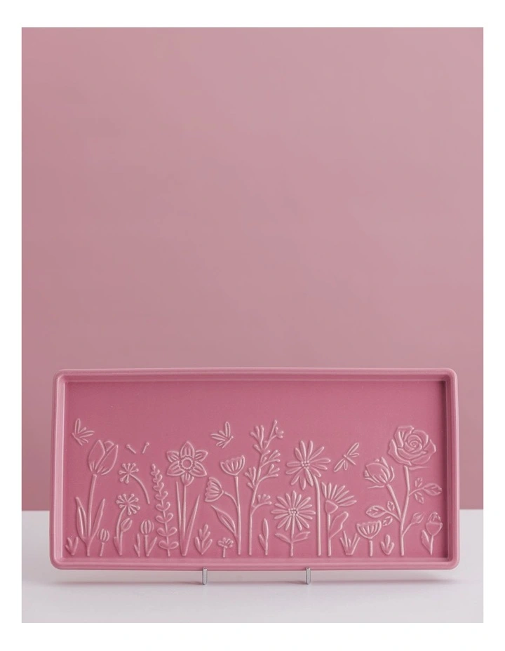 The Meadow Rectangle Platter 30 x 15 x 2cm in Pink image 3