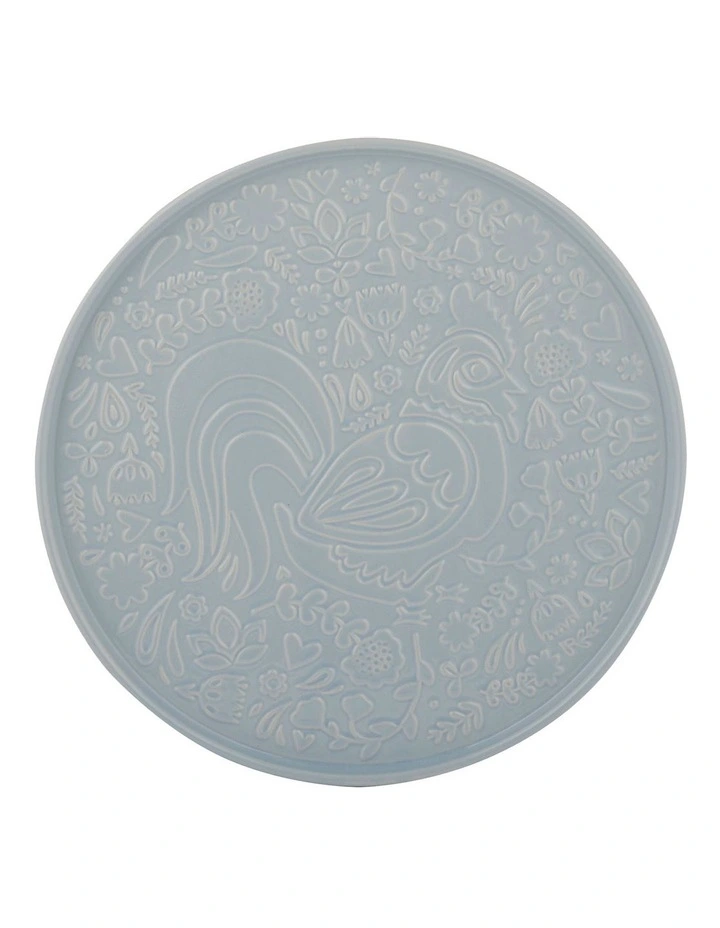 Home To Roost Round Platter 30 x 2cm in Blue image 1