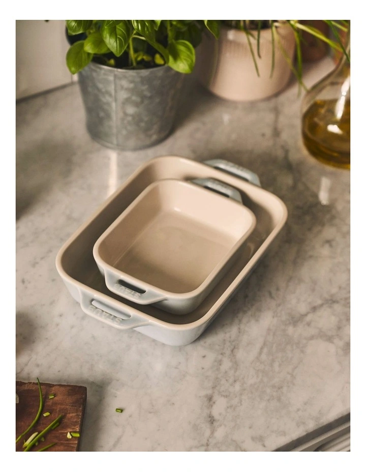 Staub Ceramic Oven Dish Set of 2 in Blue image 3