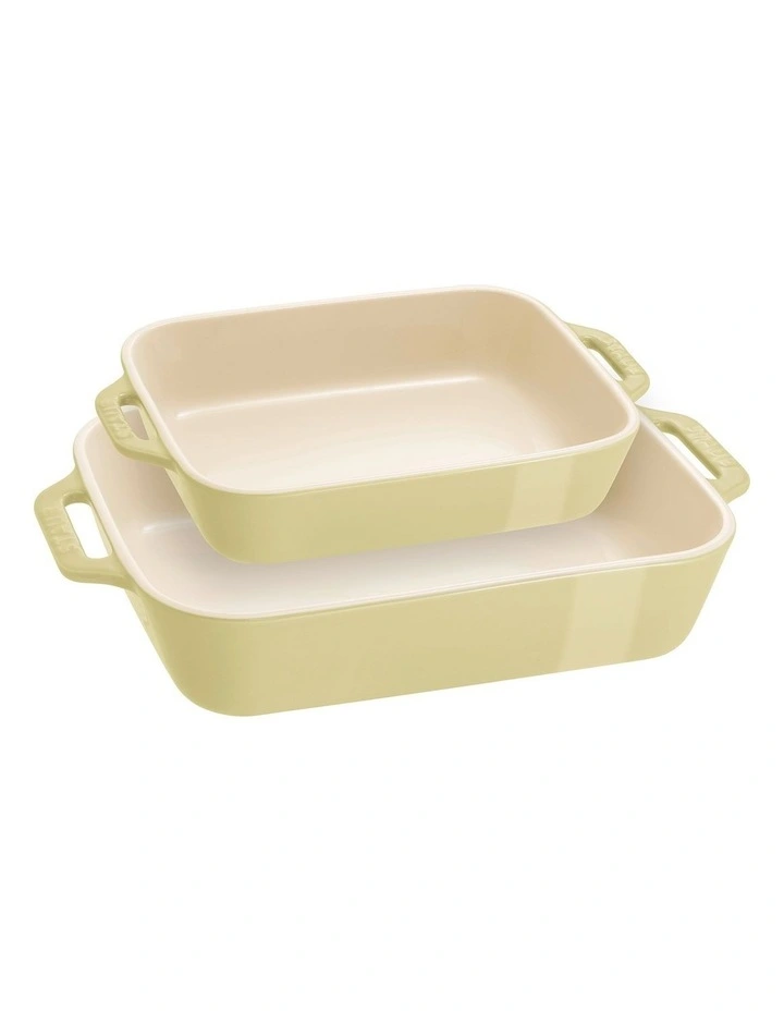 Ceramic Oven Dish Set of 2 in Green image 1
