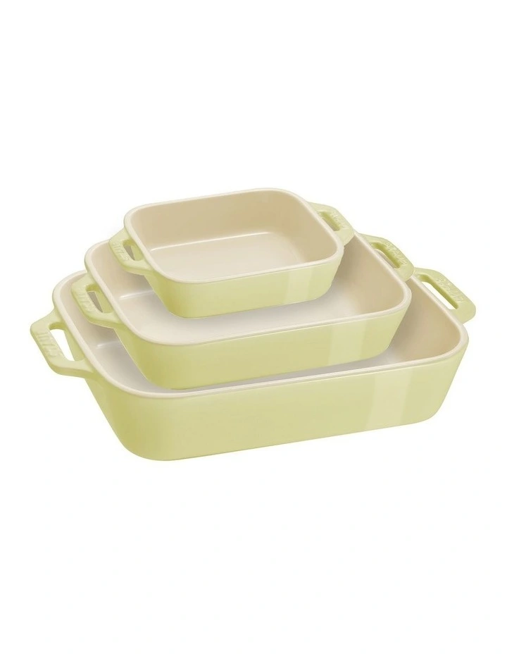 Ceramic Oven Dish Set of 3 in Green image 1