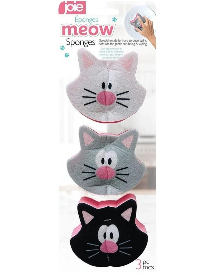 Meow Sponges 3 Pack in Multi image 1