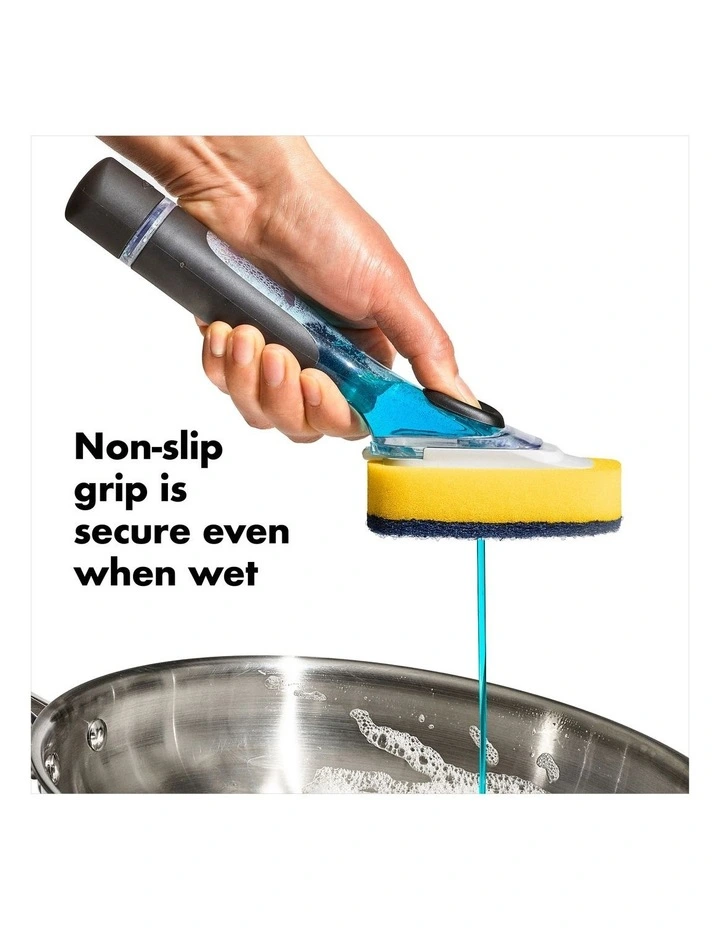 Soap Dispensing Dish Scrub in Black image 3