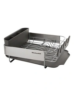 Compact Dish Drying Rack in Grey
