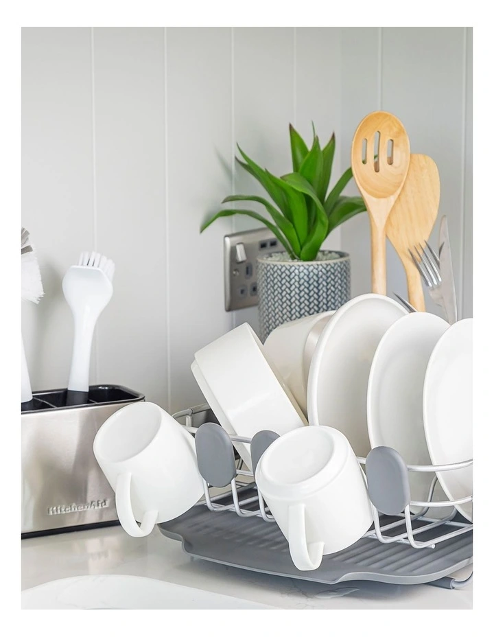 Compact Dish Drying Rack in Grey image 3