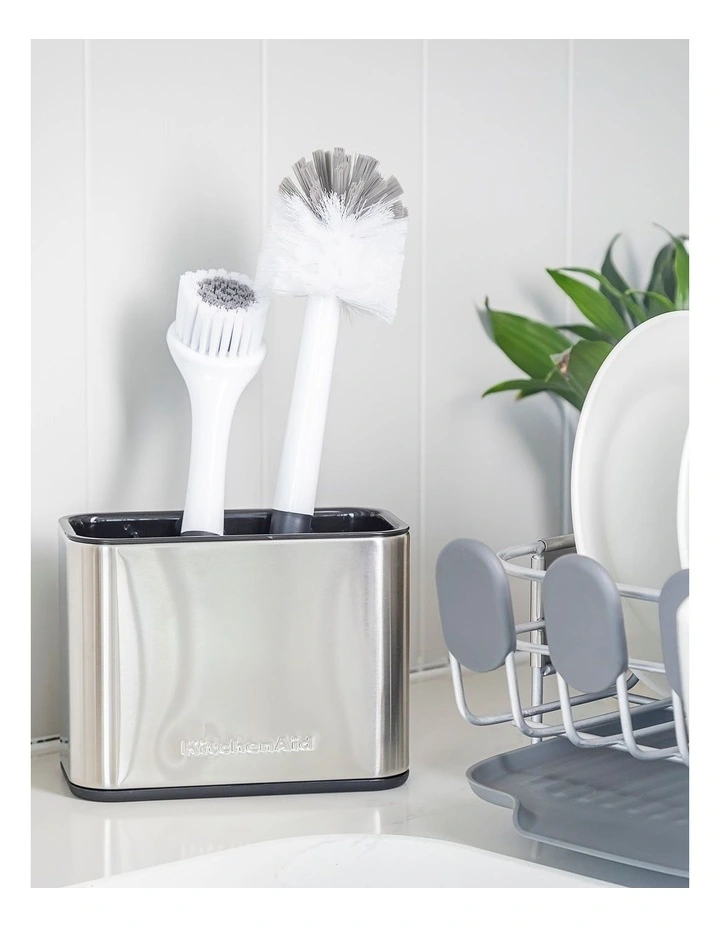 Stainless Steel Sink Brush Caddy in Silver image 4
