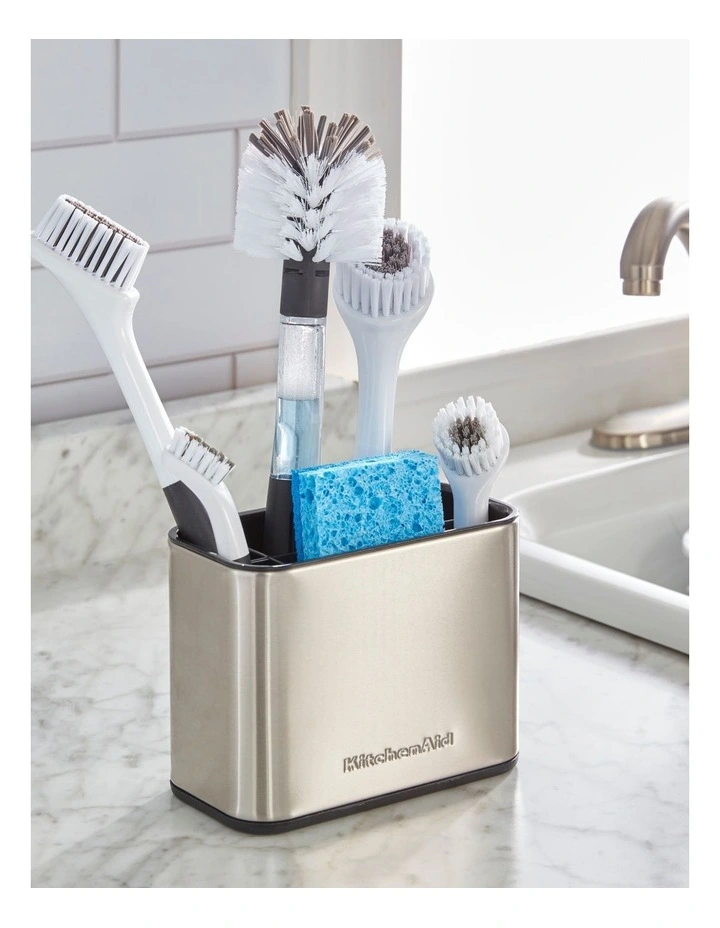 Stainless Steel Sink Brush Caddy in Silver image 5