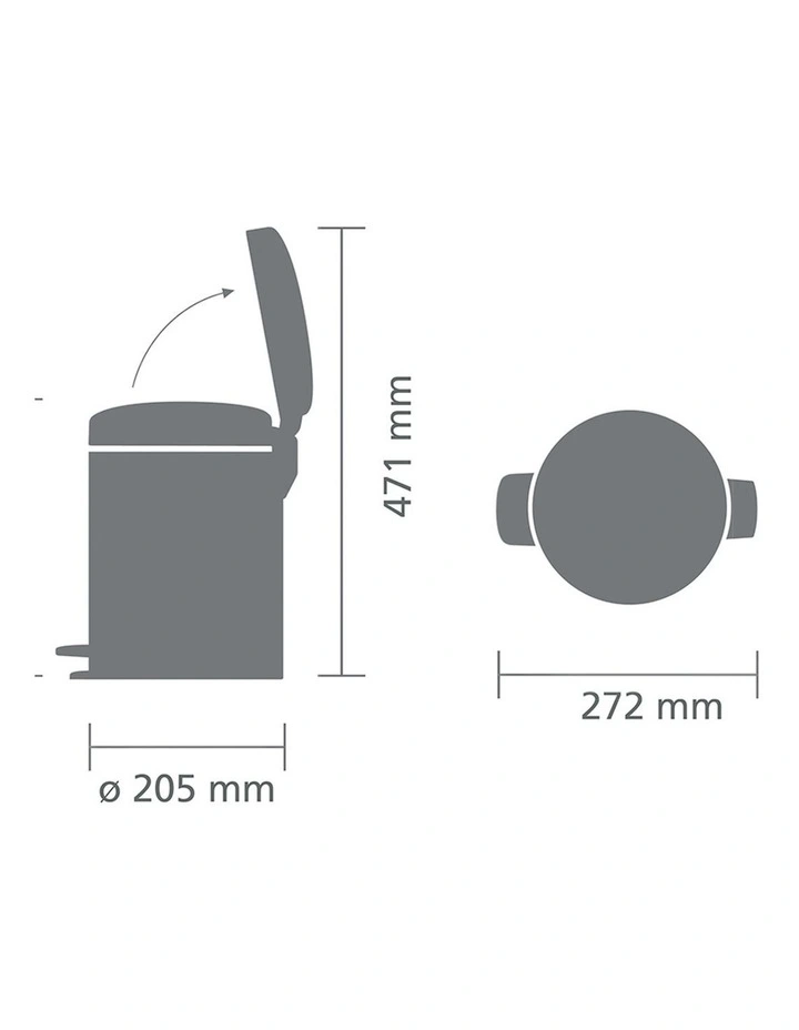 Pedal Bin NewICON 5L Matt Black image 5