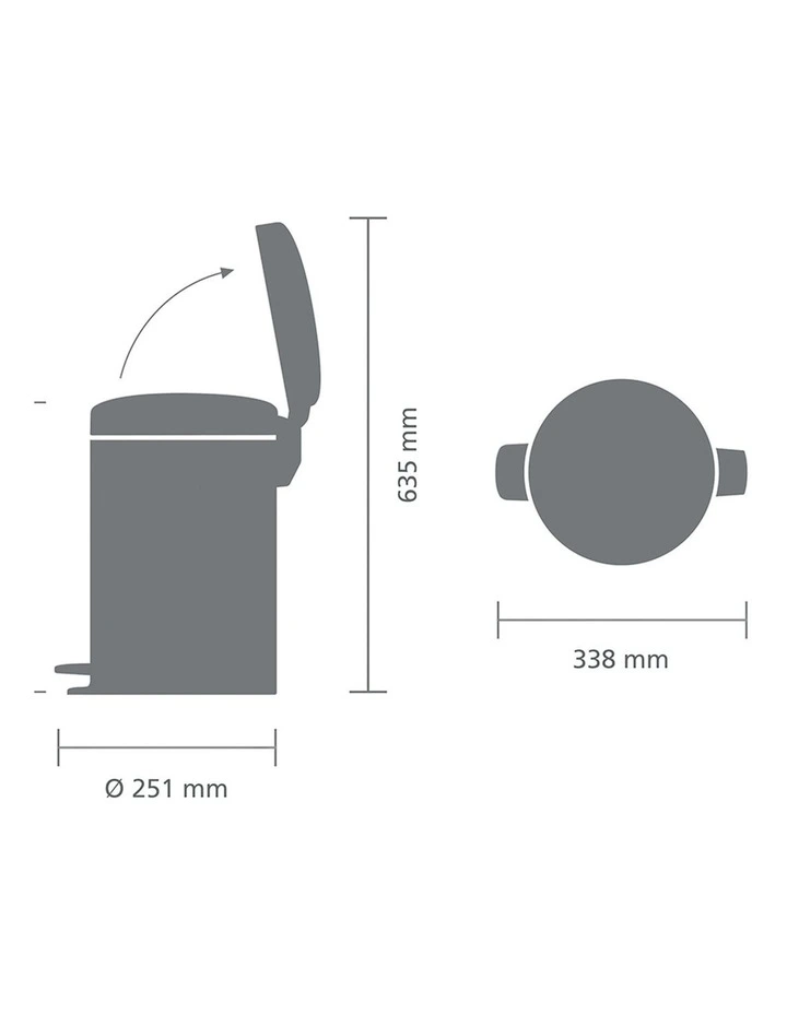 Pedal Bin NewICON 12L White image 5