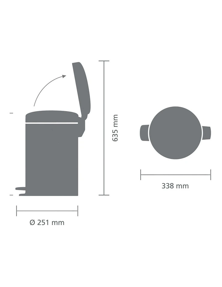 Pedal Bin NewICON 12L Matt Black image 5