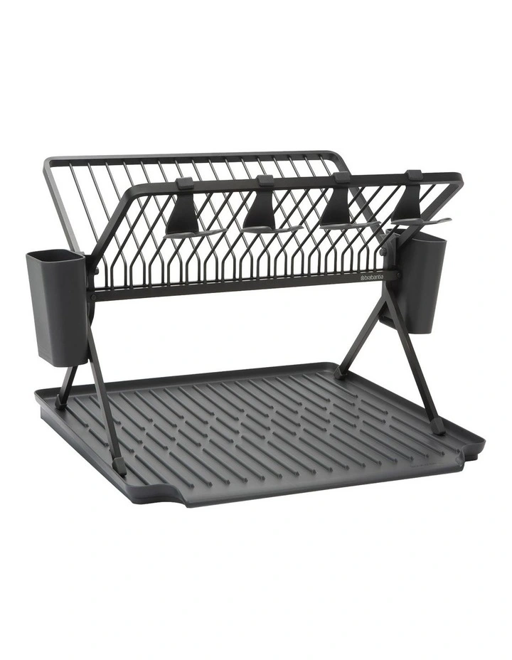 Foldable Dish Drying Rack Large in Dark Grey image 1