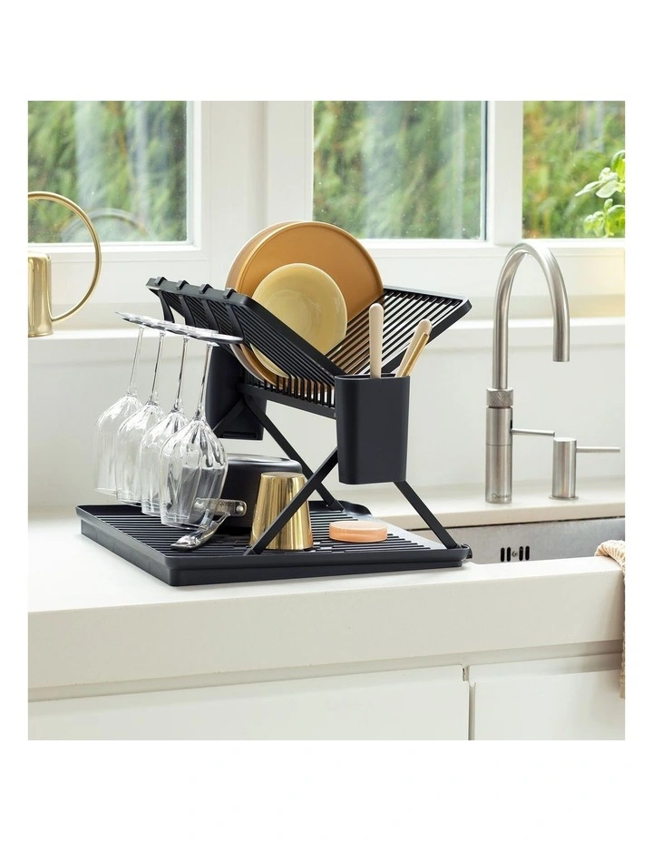 Foldable Dish Drying Rack Large in Dark Grey image 6
