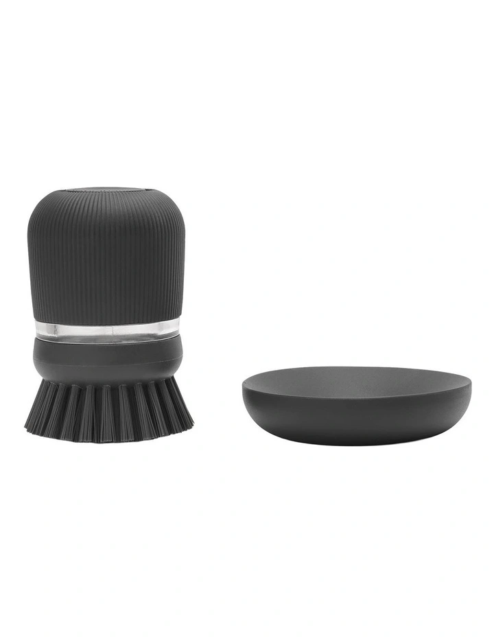 Soap Dispensing Dish Brush Dark Grey image 2