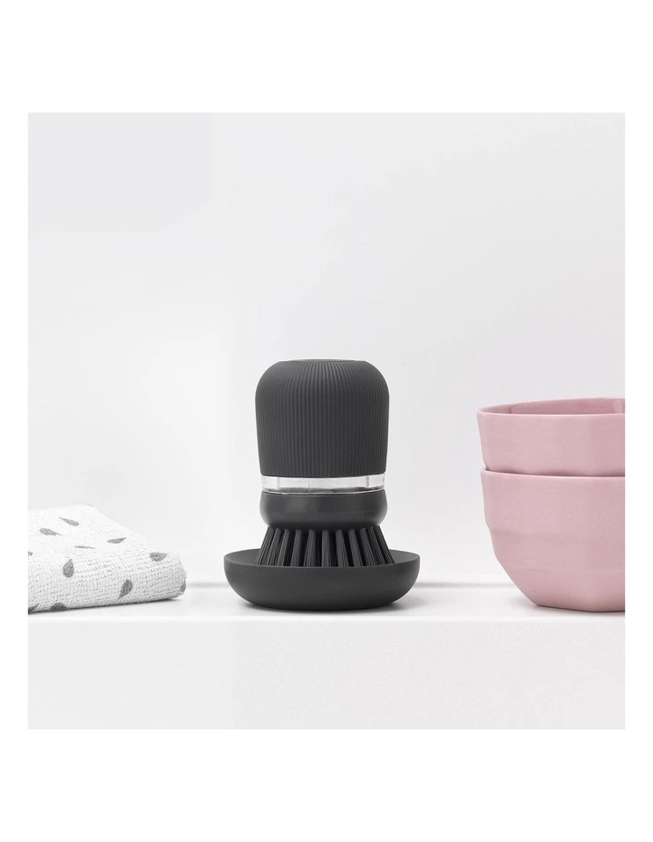 Soap Dispensing Dish Brush Dark Grey image 3