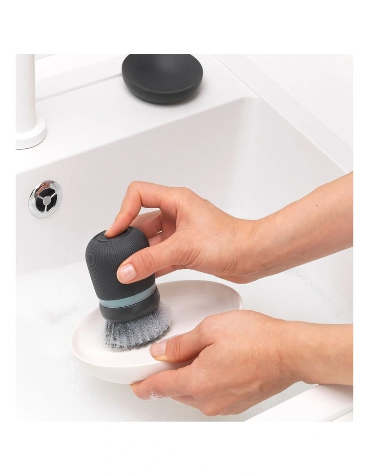Soap Dispensing Dish Brush Dark Grey image 5