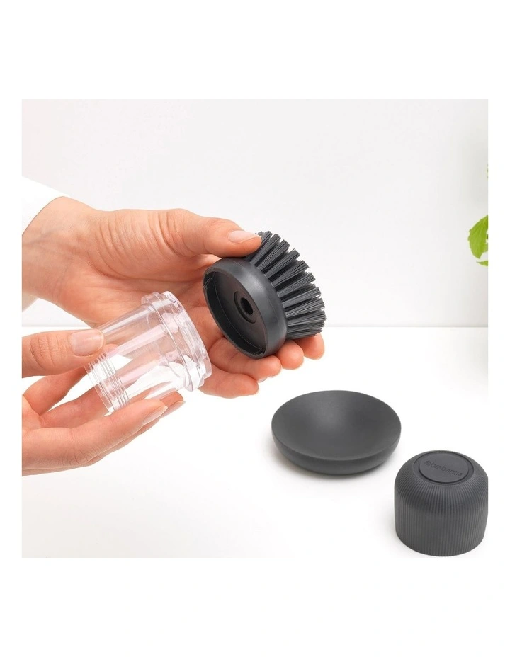 Soap Dispensing Dish Brush Dark Grey image 6