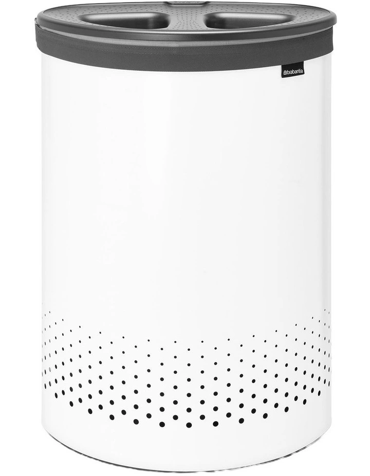 Laundry Bin Selector 55L White with Grey Lid image 3