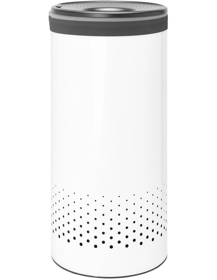 Laundry Bin 35 Litre White with Grey Lid image 1