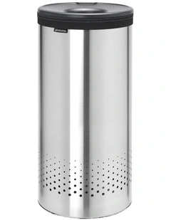 Laundry Bin 35 Litre Matt Steel with Dark Grey Lid