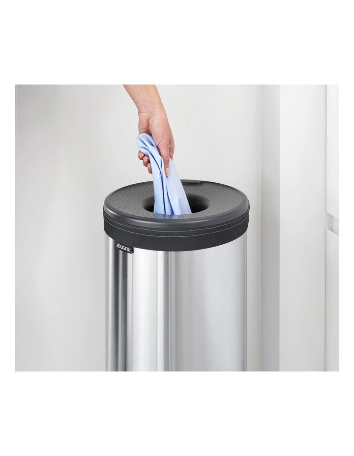 Laundry Bin 35 Litre Matt Steel with Dark Grey Lid image 3