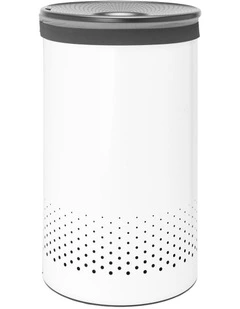 Laundry Bin 60 Litre White with Grey Lid