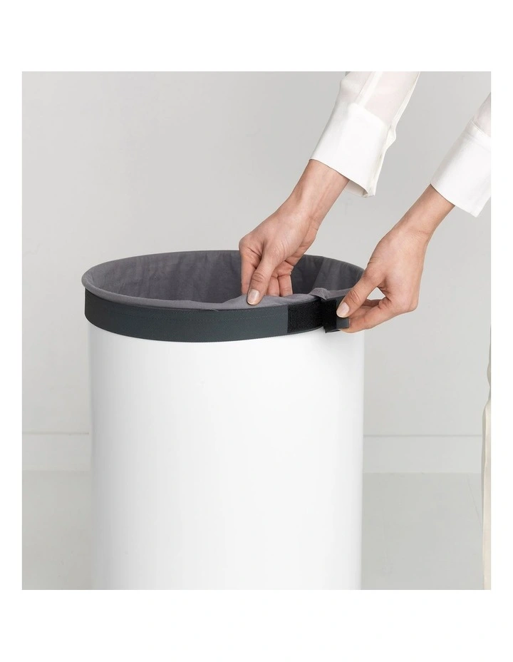 Laundry Bin 60 Litre White with Grey Lid image 2