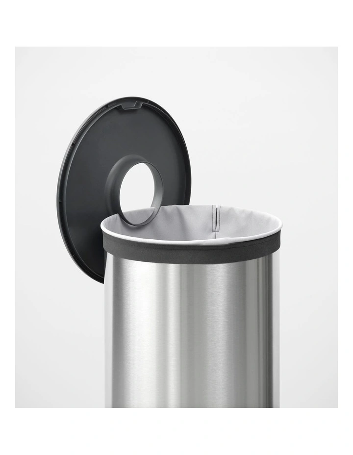 Laundry Bin 60 Litre Matt Steel with Dark Grey Lid image 2