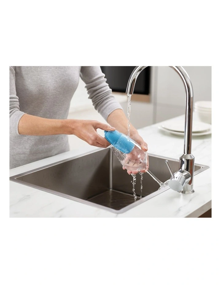 CleanTech Washing Up Scrubber Blue/Grey 2 Pack image 4