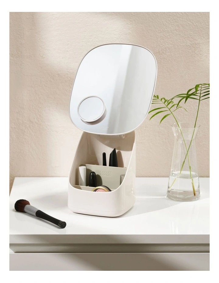 Viva Pedestal Mirror With Cosmetic Organiser Shell image 2