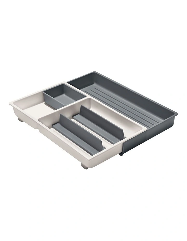 Large Expandable Kitchen Tool Drawer Organiser in White image 1