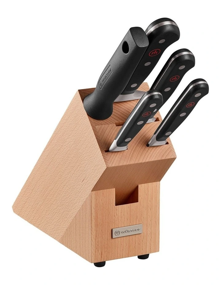 Classic Knife Block Set With Utility 12cm 6 Piece in Beige image 1