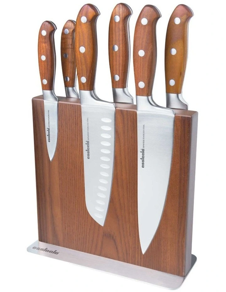 Essteele 7 Piece Knife Block in Silver MYER