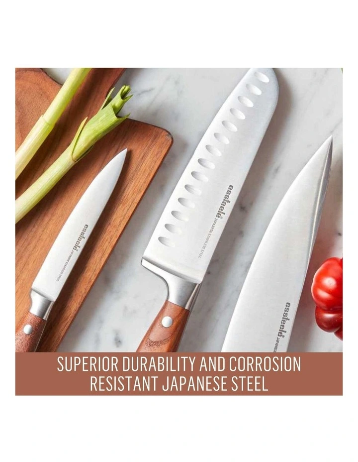 Essteele 3 Piece Knife Block In Silver MYER