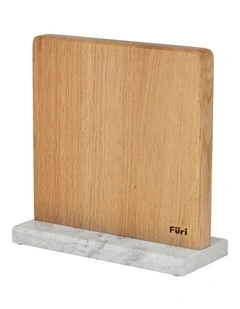 Pro Magnetic Marble and Oak Knife Block Large White
