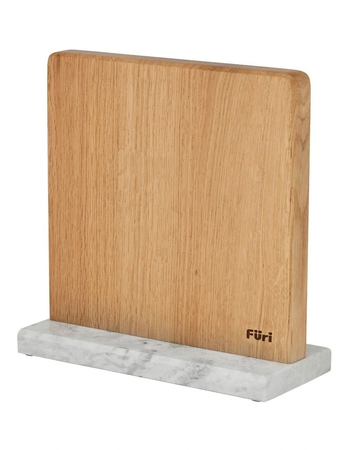 Pro Magnetic Marble and Oak Knife Block Large White image 1