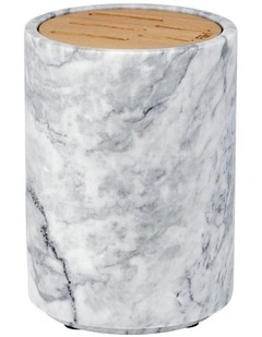 Pro Round Marble Five Slot Knife Block White-Grey