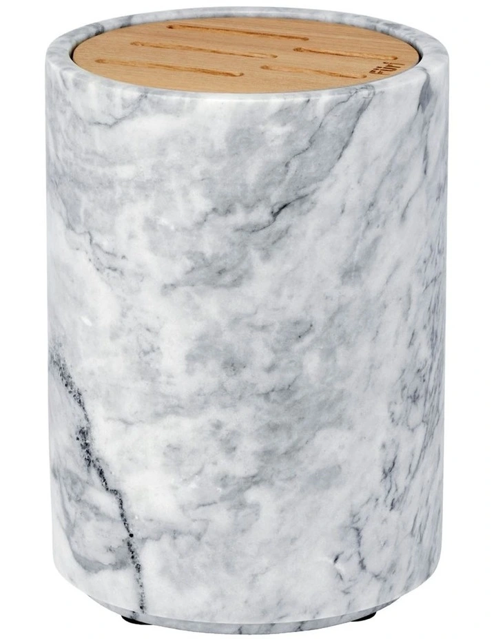 Pro Round Marble Five Slot Knife Block White-Grey image 1