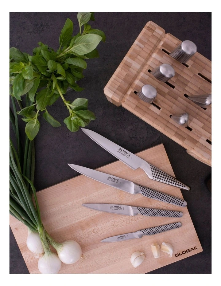 GLOBAL Ikasu X 10 Piece Knife Block Set in Light Brown MYER