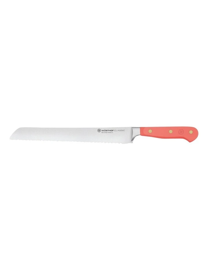 Double Serrated Bread Knife 23cm in Coral Peach image 1