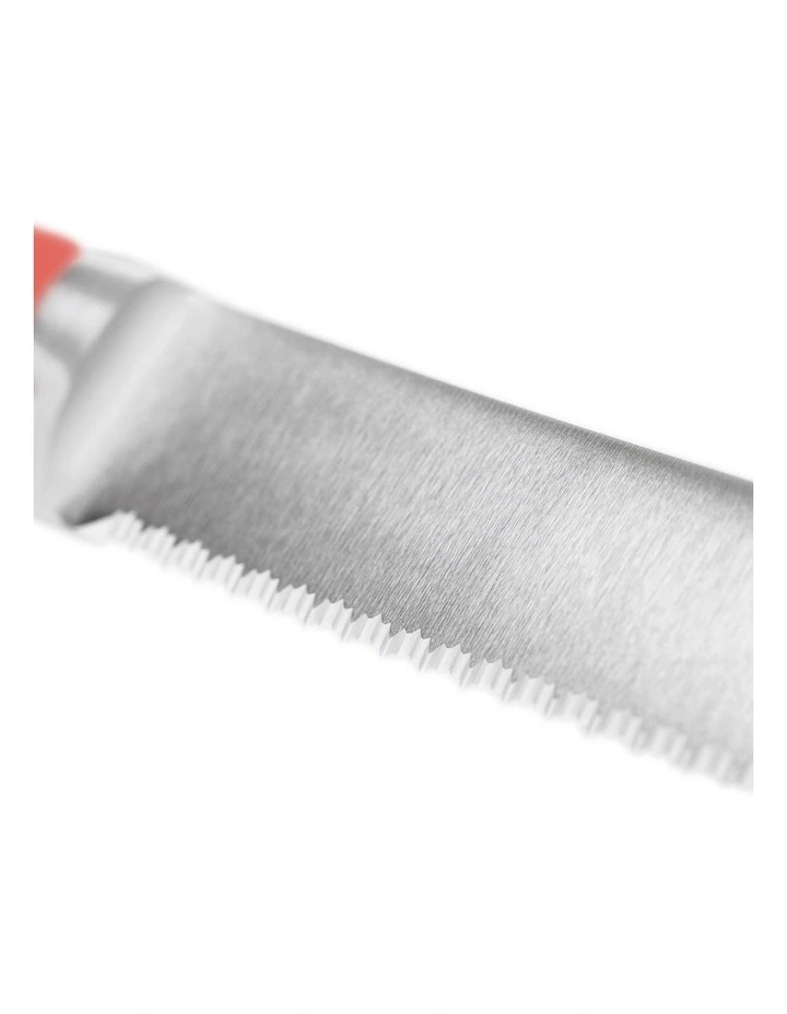 Double Serrated Bread Knife 23cm in Coral Peach image 2