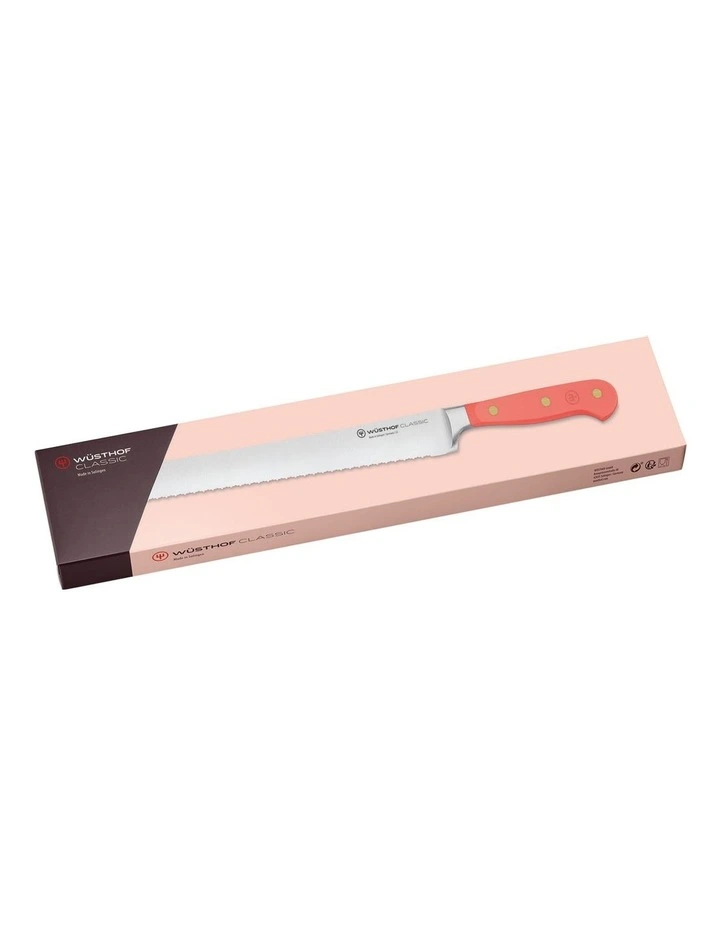 Double Serrated Bread Knife 23cm in Coral Peach image 5