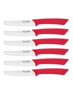 Steak Knife Set 10cm Red