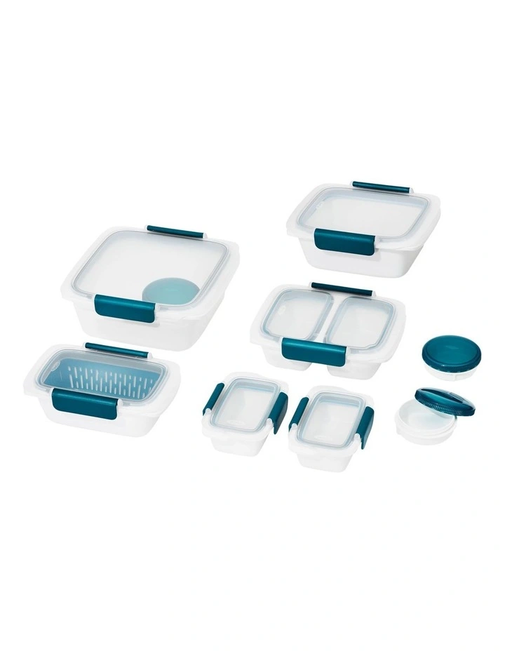 Prep & Go 20-Piece Container Set in White/Blue image 1