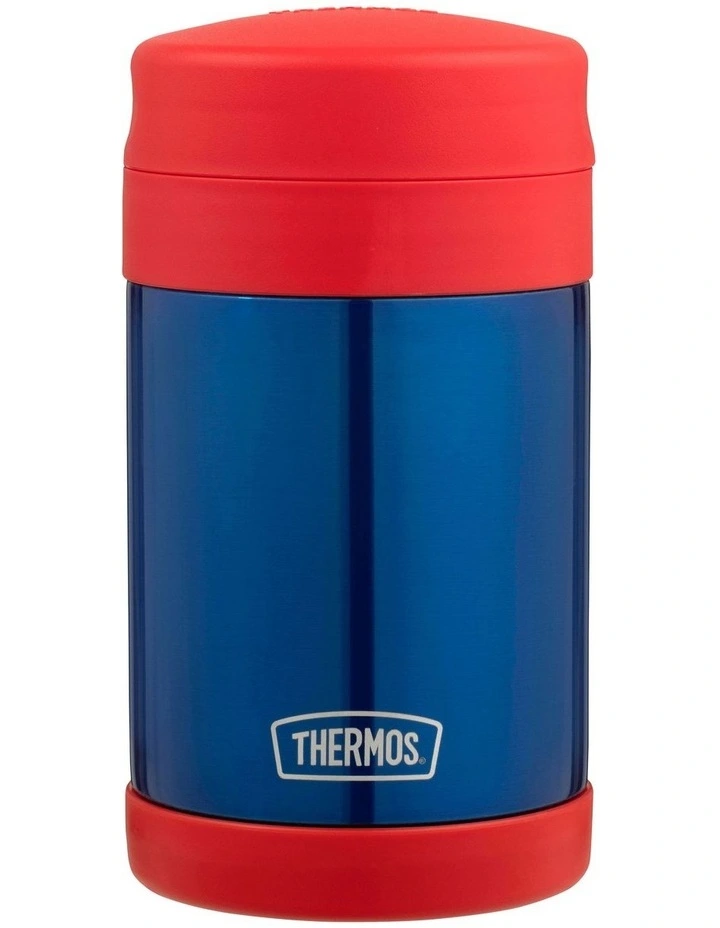 FUNtainer 470ml Vacuum Insulated Food Jar with Spoon - Navy & Red image 1