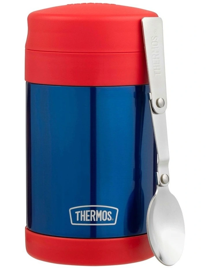 FUNtainer 470ml Vacuum Insulated Food Jar with Spoon - Navy & Red image 2