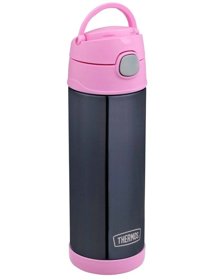 FUNtainer 470ml Vacuum Insulated Drink Bottle - Denim Blue & Light Pink image 4
