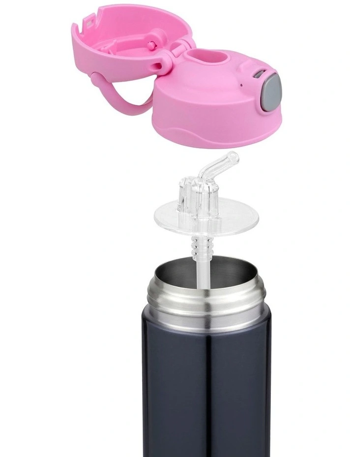FUNtainer 470ml Vacuum Insulated Drink Bottle - Denim Blue & Light Pink image 5