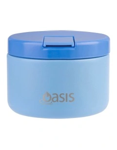 Stainless Steel Double Wall Insulated Food Flask With Quick Release Lid 300ml in Blue