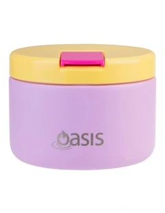 Stainless Steel Double Wall Insulated Food Flask with Quick Release Lid 300ml in Bubblegum Pink