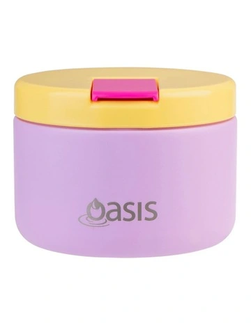 Stainless Steel Double Wall Insulated Food Flask with Quick Release Lid 300ml in Bubblegum Pink